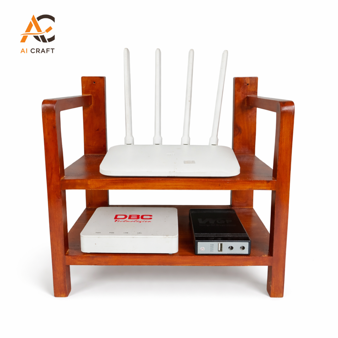 Picture of Wooden Wall Mounted Rauter, Onu, Mini UPS Stand - 2 Layer