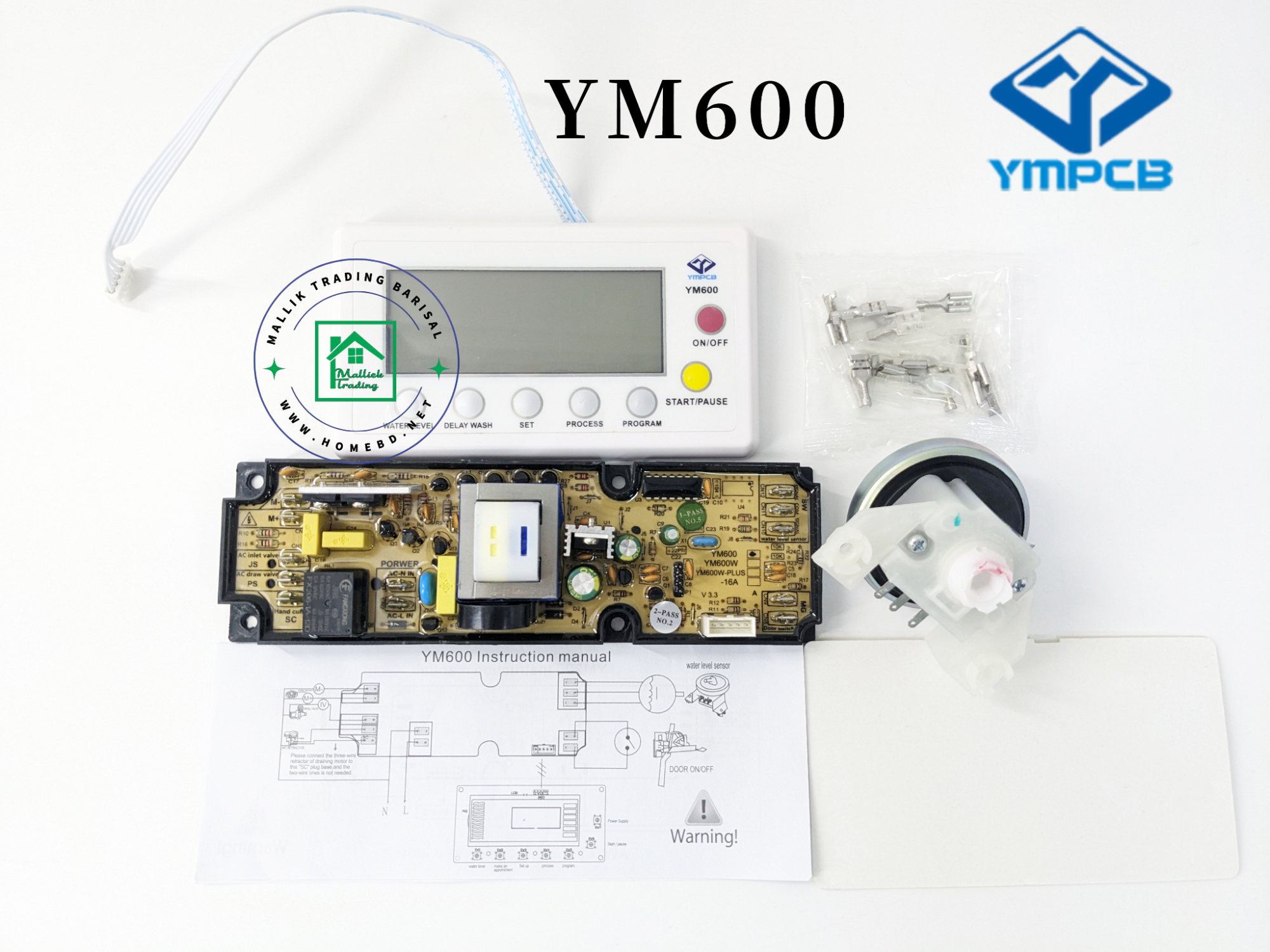 Washing Machine PCB Control Board YM600W. Top Loading. Washing Machine. Universal PCB Controller.
