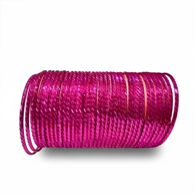 Picture of Gorgeous Metal Bangles pink  Set Churi for Women 26 Size