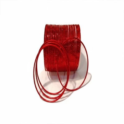 Picture of Gorgeous Metal Bangles Red Set Churi for Women 24 Size