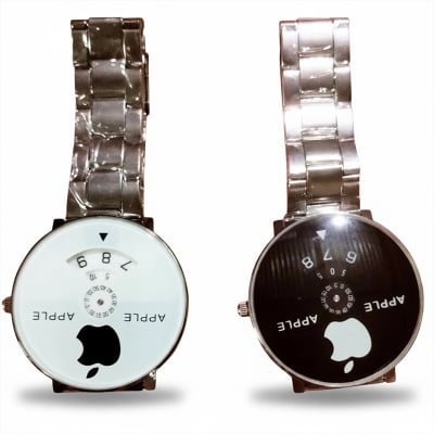 Picture of Stainless Silver Band Quartz Wrist Watch Black / White Turntable Dial Mens Gift Mens Watches Top Brand Luxury --