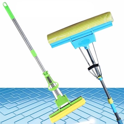 Picture of 2-in-1 Adjustable Magic Sponge Mop with Self Wringing | Telescopic Floor Cleaning Mop for Kitchen, Bathroom & Tiles | Magic Mop, Sponge Mop, Self Wringing Mop, Floor Mop, Cleaning Mop, Kitchen Mop, Bathroom Mop, Telescopic Mop, Tile Mop