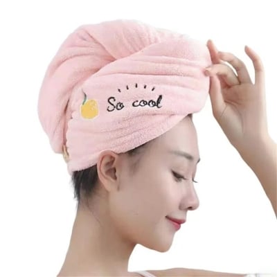 Picture of Quick Dry Hair Towel Cap Microfiber Bath Hair Drying Hat Solid Absorbent Fast Dry Shower Hair Wrap for Women and Girls