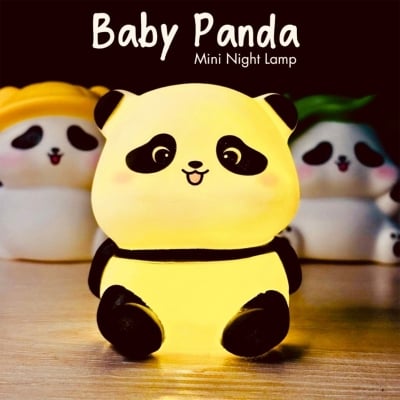 Picture of Cute Panda LED Night Light Touch Control Soft Glow Bedside Lamp for Kids Room Home Decor Gift