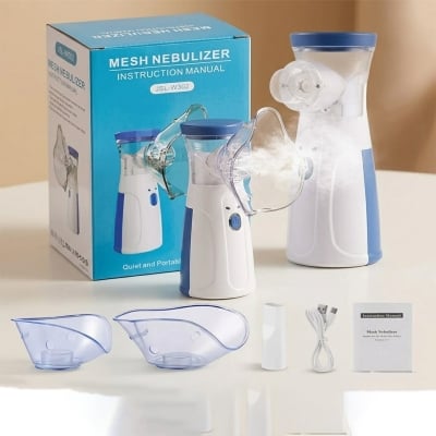 Picture of Portable Mesh Nebulizer JSL-W302 – Rechargeable Ultrasonic Nebulizer | Silent Inhaler Machine for Kids & Adults