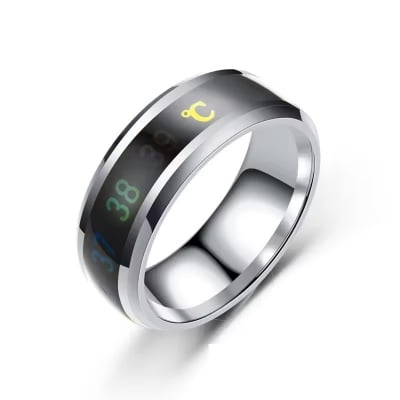 Picture of Smart Stainless Steel Multifunctional Ring for Couple Mood Feeling Intelligent Temperature Sensitive Rings Waterproof Jewelry