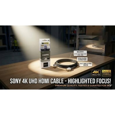 Picture of SONY 2 Meter HDMI to HDMI Cable | High Speed 4K HD Video & Audio Transmission Cable for TV, Monitor, Laptop & Gaming Devices | Durable HDMI Cord