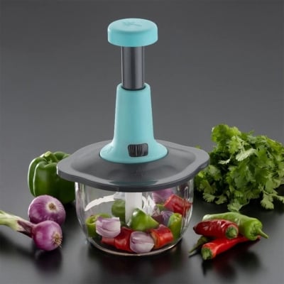 Picture of Manual Food Processor Push Type Chopper 1.5L Large Capacity Hand Press Vegetable Cutter Multi Functional Kitchen Chopper