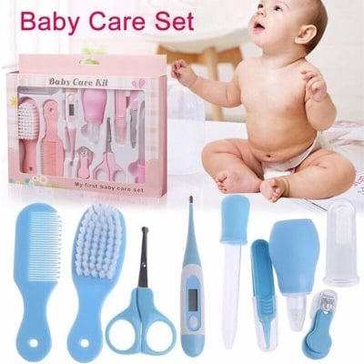 Picture of 10 Pcs Baby Care Kit Newborn Grooming Healthcare Set Portable Nursing Kit with Thermometer Nail Clipper and Nasal Cleaner, Baby Care Kit, Newborn Care Kit, Baby Grooming Kit, Baby Healthcare Set, Baby Nursing Kit, Baby Thermometer Kit, Baby Nail Clipper Set, Infant Care Kit