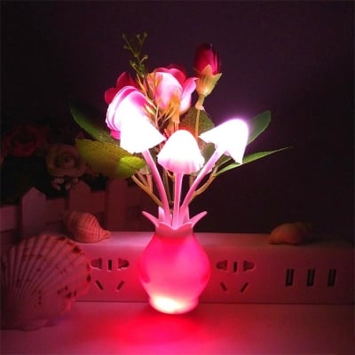Picture of Romantic LED Mushroom Night Light Auto Sensor Color Changing Dream Lamp for Bedroom Home Decor