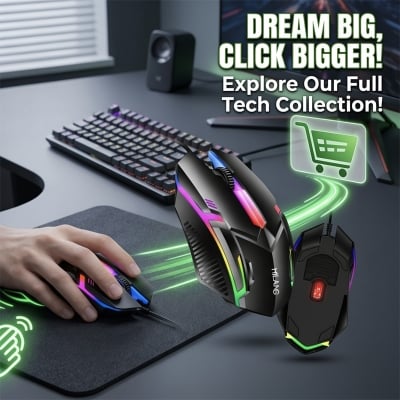 Picture of A.Tech 3D Optical Gaming Mouse | High Precision Wired USB Gaming Mouse for PC & Laptop | Ergonomic RGB Style Smooth Control Mouse