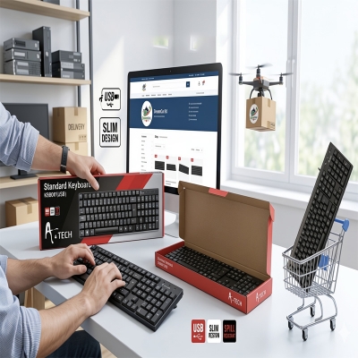 Picture of A.Tech USB Wired Keyboard | High Quality Durable Keyboard for Laptop & Desktop | Smooth Typing Office & Home Use Keyboard