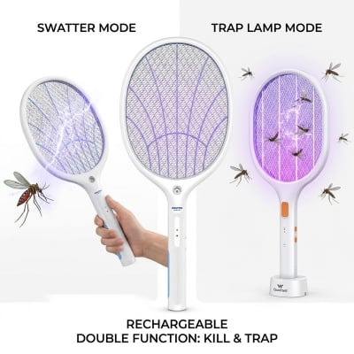 Picture of 2-in-1 Rechargeable Electric Mosquito Swatter & UV Trap Lamp
