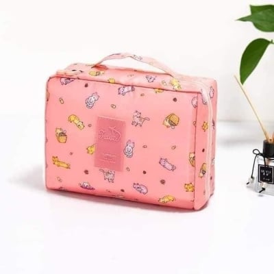 Picture of Women Makeup Bag Portable Cosmetic Travel Organizer Makeup Storage Pouch Multi Functional Toiletry and Cosmetic Organizer Bag