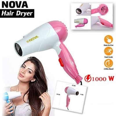 Picture of Nova 1290 Professional Foldable Hair Dryer 1000W Portable Hot and Cold Air Hair Dryer for Home and Travel