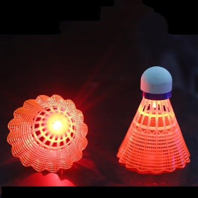 Picture of LED Badminton Shuttlecock Light Up Shuttlecock for Night Play Durable Nylon Shuttle Cock for Indoor and Outdoor Sports