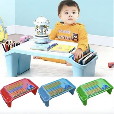 Picture of Kids Writing Table Study Table Baby Snack Table with Storage Box Portable Plastic Learning Desk for Children