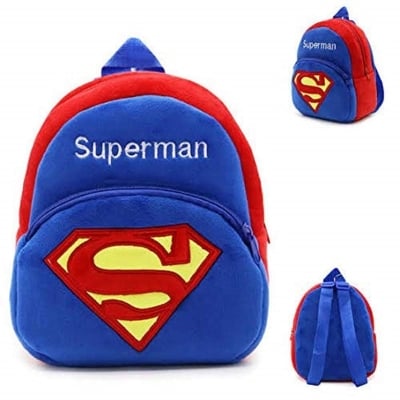 Picture of Superman Soft Velvet Kids School Backpack Cartoon Design School Bag for Boys Girls Cute Baby Travel Bag