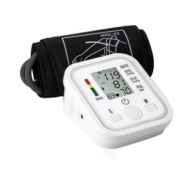 Picture of Electronic Blood Pressure Monitor – Digital BP Machine White | Automatic Upper Arm Blood Pressure Meter with LCD Display & Pulse Rate