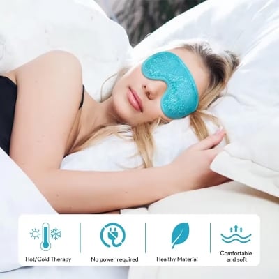 Picture of Eye Sleeping Mask with Gel Pad – Hot & Cold Therapy Sleep Mask for Travel, Migraine & Relaxation