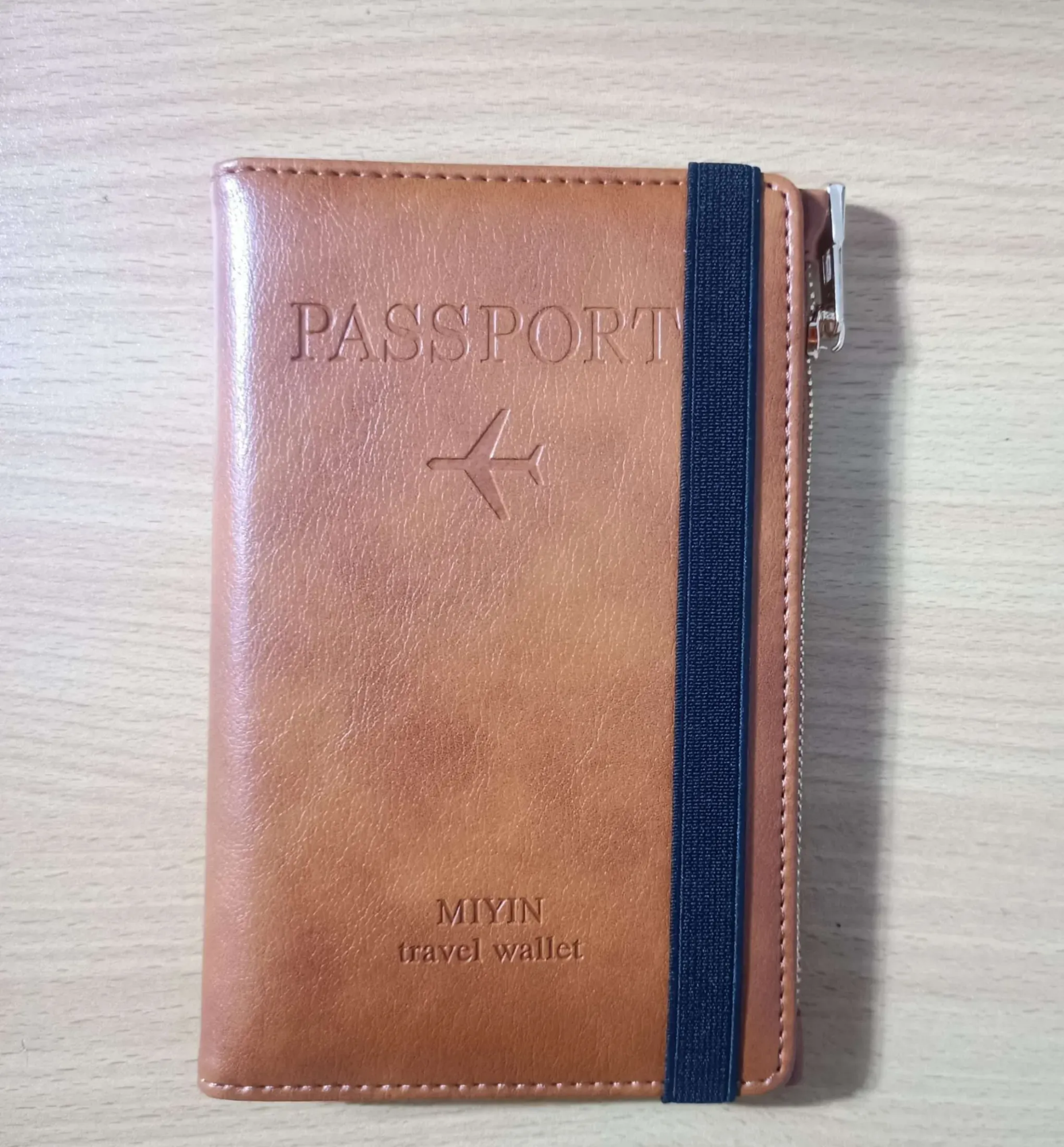 Picture of Multifunction Passport Cover PU-Leather Fashionable Passport Bag Passport Holder Frosted PU Leather Travel Bag Wallet Ticket Holder Organizer Case with Zipper ( Free Delivery )