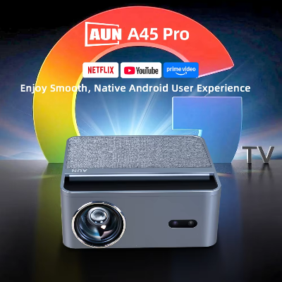 Picture of AUN A45 Pro Projector Android Google Netflix Licensed Native Full HD 1080P Portable Home Theater 3D MINI Smart Projector HDR