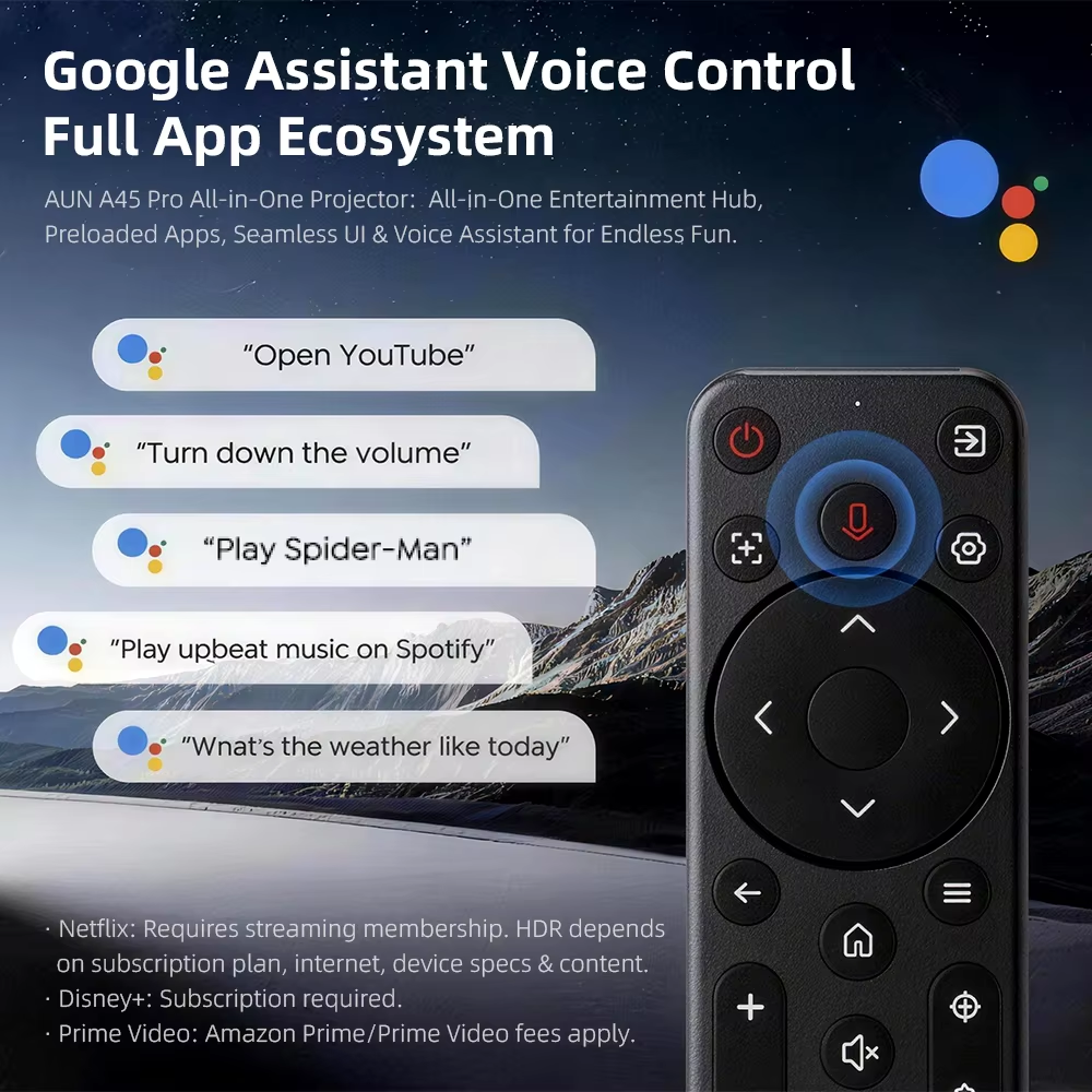 Picture of AUN A45 Pro Projector Android Google Netflix Licensed Native Full HD 1080P Portable Home Theater 3D MINI Smart Projector HDR