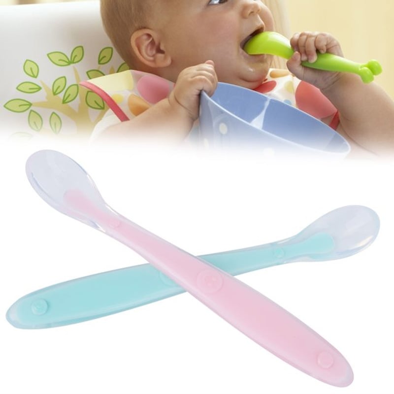 Picture of Baby Silicone Feeding Flatware Spoon 2 Pcs Set
