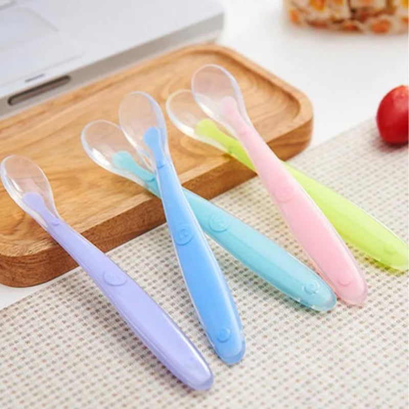 Picture of Baby Silicone Feeding Flatware Spoon 2 Pcs Set