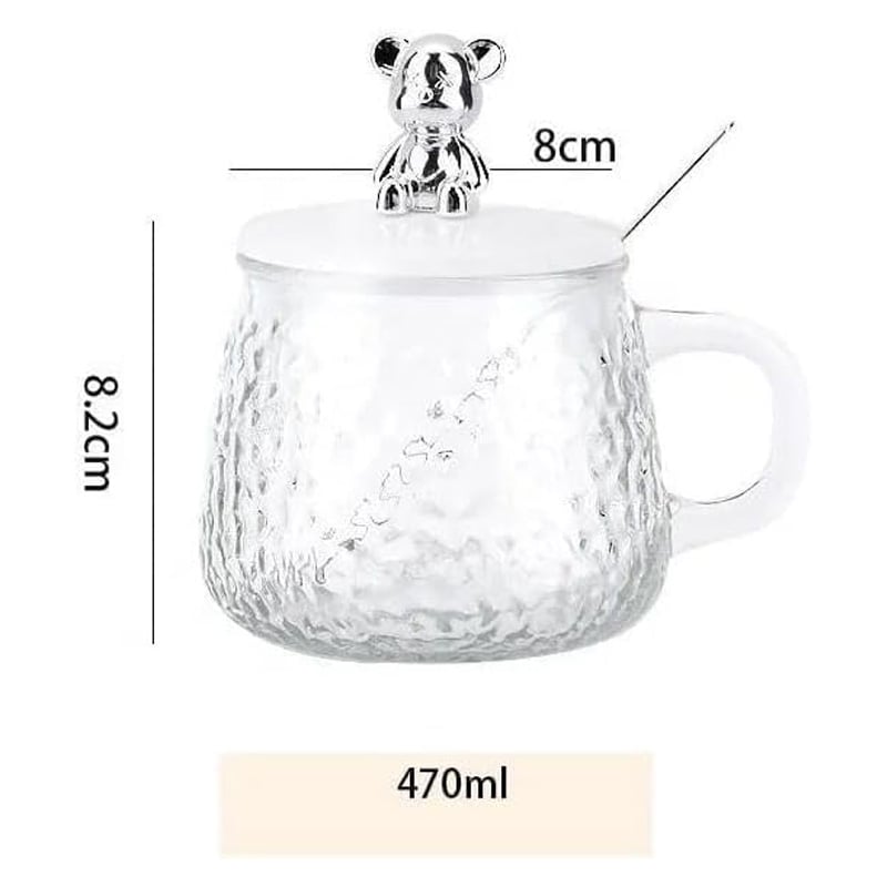 Picture of High Appearance Ins Coffee Cup/Glass/Mug/Water Mug with Hand Greeting Multi Purpose Glass Jar with Spoon