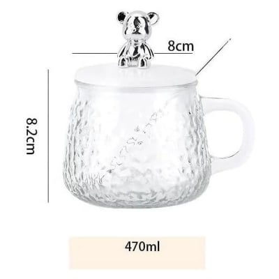 Picture of High Appearance Ins Coffee Cup/Glass/Mug/Water Mug with Hand Greeting Multi Purpose Glass Jar with Spoon
