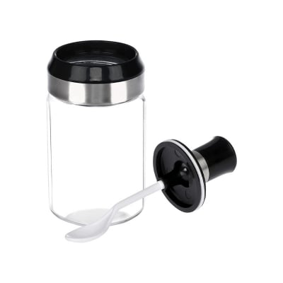 Picture of Multifunctional Glass Flavoring Jar 250ml 3pcs set, Jar Spice Container Spoon Lid Oil Honey Dispenser Food Storage Kitchen