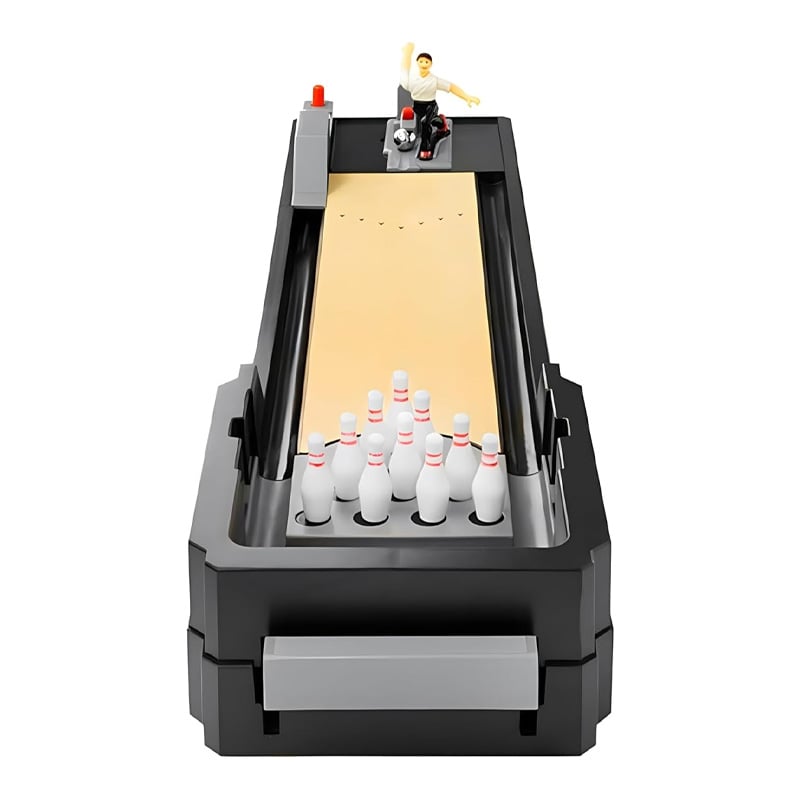 Picture of Desktop Mini Arcade Bowling Game Set / Mini Bowling Game Table with Posable Action Figure and Premium Wood-Grain Finish-153148