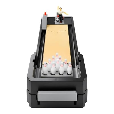 Picture of Desktop Mini Arcade Bowling Game Set / Mini Bowling Game Table with Posable Action Figure and Premium Wood-Grain Finish-153148