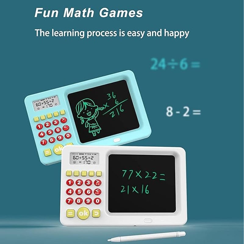 Picture of 2 in 1 Writing and Math Learning Machine LCD Writing Tablet Slate Toy for Kids Children Boys Girls E Writer LCD Smart Training Machine Oral Count Drawing Tablet Pen Calculator for Study Writing-153151