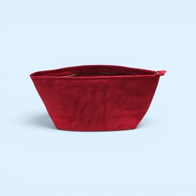 Picture of Ladies Party Bag / Red Velvet Cosmetic Pouch / Makeup Bag Big-15202