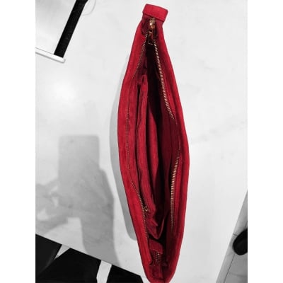 Picture of Ladies Party Bag / Red Velvet Cosmetic Pouch / Makeup Bag Big-15202