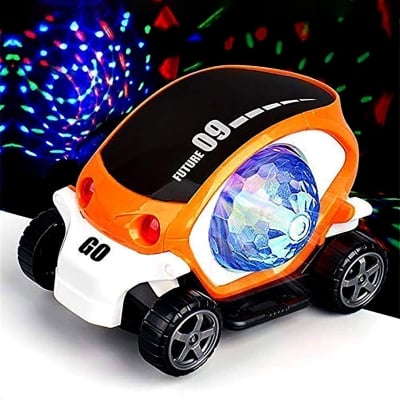 Picture of Musical Car Rotate 360 Degree with Flashing Light & Music with Colorful Lighting for Kids - Multicolor - Multicolor