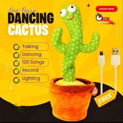 Picture of Talking Cactus Toy Dancing Cactus Toy for Babies Voice Repeat Toys for Kids Entertainment Toys Cactus Plush Toy with Lights Moving Cactus Mimicry - Green