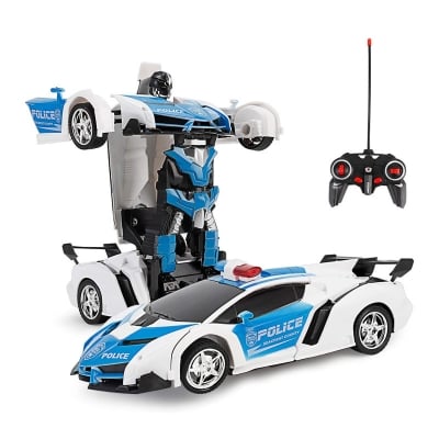 Picture of Electric RC Car Transformation Robots - Children Boys Girls Toys Outdoor Remote Control Sports Deformation Car Robots Model Toy - White