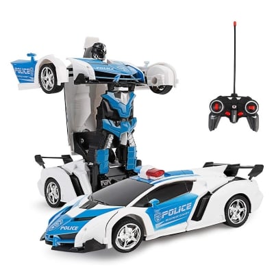 Picture of 2-in-1 RC Transform Car Robot Toy 1:18 Scale Police Car | 2.4G Remote Control, 360° Drifting, Deformation, Perfect Gift for Kids - Multicolor
