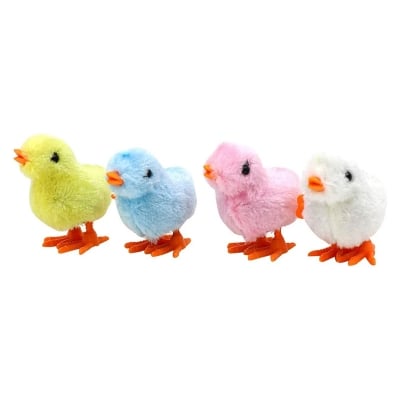 Picture of 5 pcs Cute Plush Chick Wind-Up Clockwork Toys - Multicolor