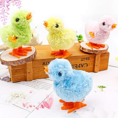 Picture of 5 pcs Interactive Plush Chicken Clockwork Toy - Multicolor
