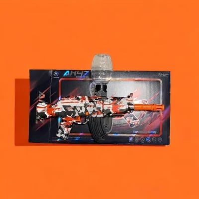 Picture of AK 47 Gel Blaster Gun for Outdoor Activities, Rechargeable Battery Powered Gel  Gun for Ad - Red
