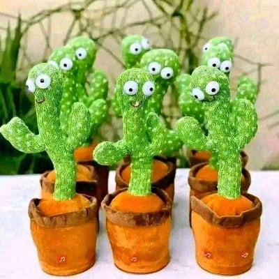 Picture of Musical Dancing Cactus Toy – Sings, Talks, and Wiggles for Baby Entertainment - Green