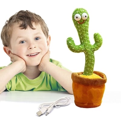Picture of Dancing & Singing Cactus Toy – Voice Repeat Plush for Kids - Green