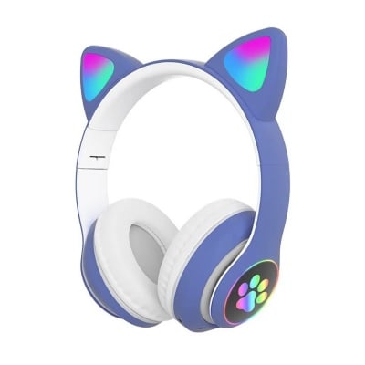 Picture of LED Cat Ear Bluetooth Headphones – Wireless Stereo - Blue