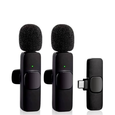 Picture of K9 Single Microphone Elite Type-C Wireless Lavalier – Hassle-Free Plug & Play with Built-in Auto Sync Technology for Vlogs, YouTube & Interviews - Black