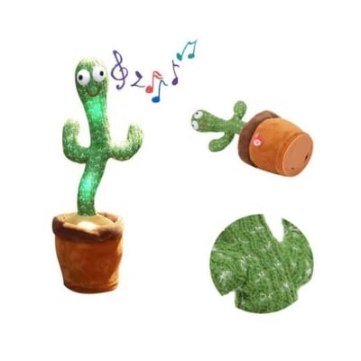 Picture of Musical Dancing Cactus Toy – Sings, Talks, and Wiggles for Baby Entertainment - Green
