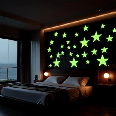 Picture of Starry Night Ceiling Stickers – Luminous Home Decor - Green